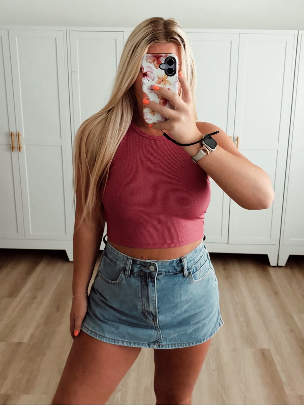 Hot pink crop tank top